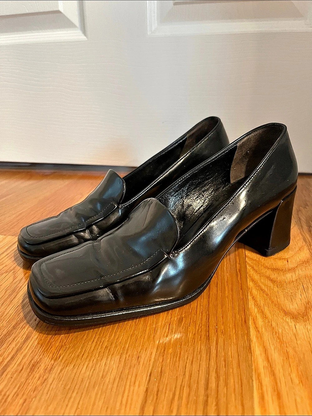 Prada Black Leather-Style Heels